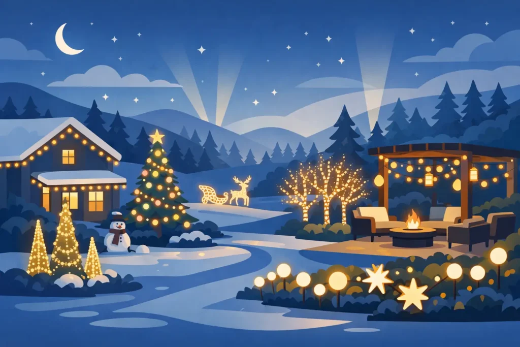 Outdoor Lighting Scenes for Holidays That Shine