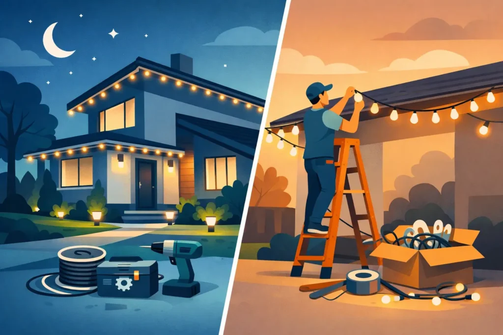 Permanent Lighting vs DIY Installation Compared