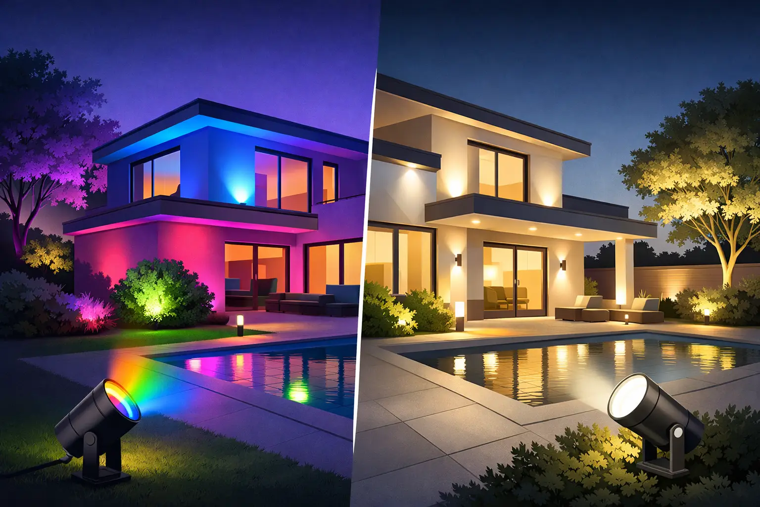 RGB vs RGBW Outdoor Lighting for Your Home